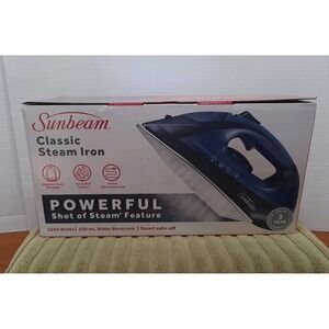 New Sunbeam 1250 Watts Classic Steam Iron Automatic Shut Off 360 Swivel‎ Cord